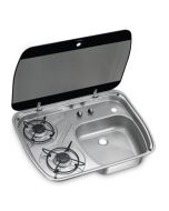 Dometic HSG 2445 Two-burner hob and sink combination with glass lid