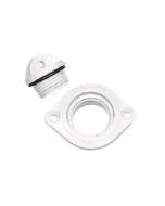 Plastic Oval Drain Plug & Socket 48 x 36mm White