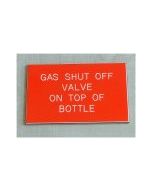 Gas Shut Off Valve On Top Of Bottle Boat Safety Sign Red