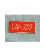 Fuel Shut Off Valve Boat Safety Sign Red
