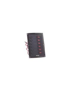 6 Way Black Vertical Moulded Switch Panel