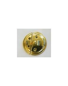 Button On Plate  2" Dia Polished Brass