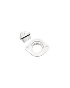 Plastic Oval Drain Plug & Socket 48 x 36mm White