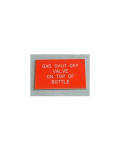 Gas Shut Off Valve On Top Of Bottle Boat Safety Sign Red