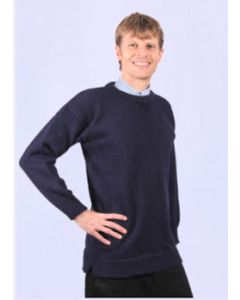 Guernsey Crew Neck Sweaters - Navy
