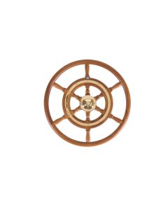 Stazo 600mm Traditional Teak  Wheel Brass Trim / Teak  Rim